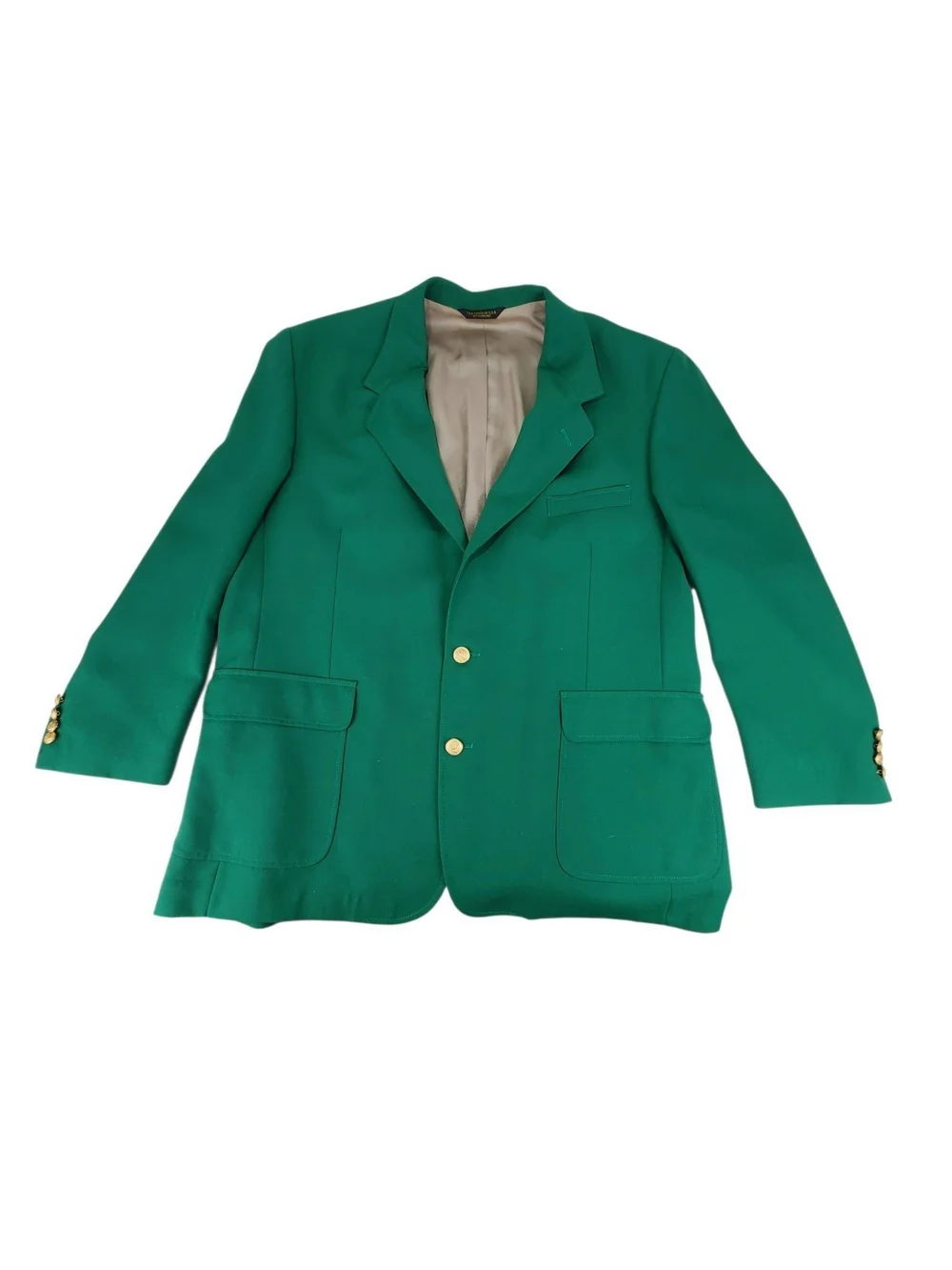 Vintage Hubbards Men’s Green Blazer 48L Gold Button Preppy USA Made Country Club